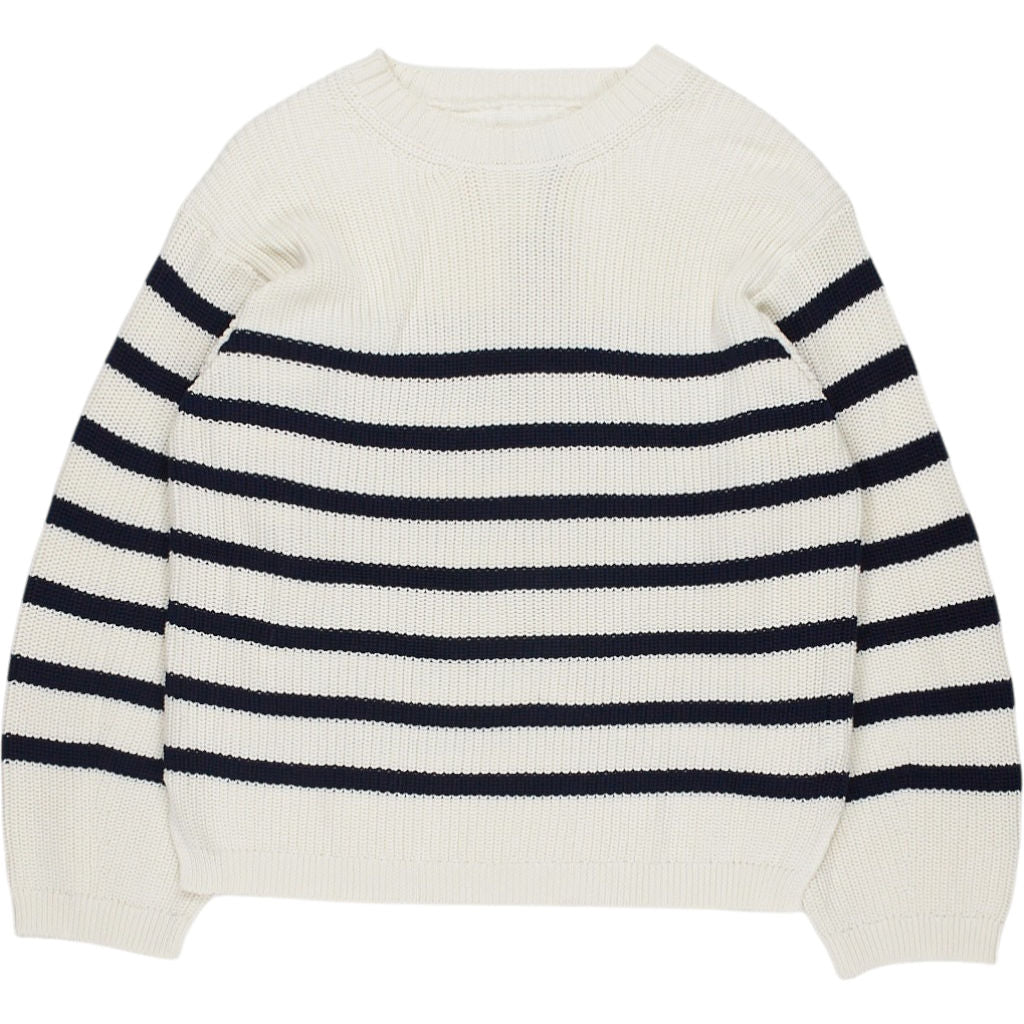 Hush Off White Navy Kairi Striped Knitted Jumper