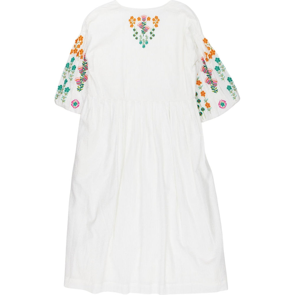 NRBY White Embroidered Midi Dress