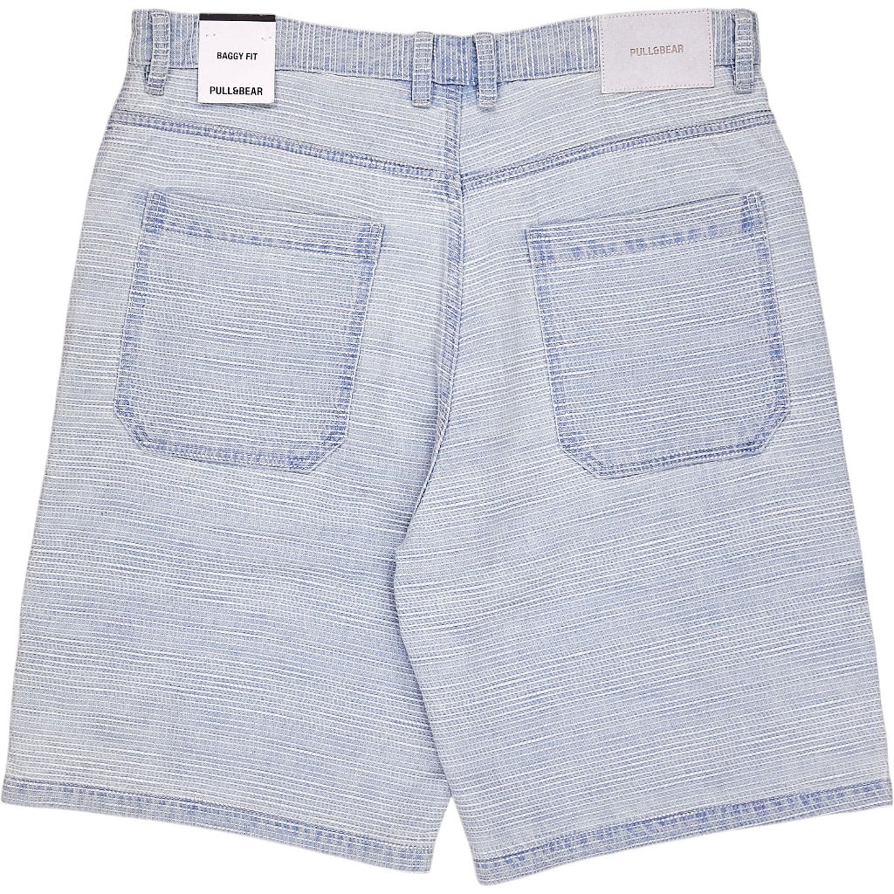 Pull & Bear Blue Striped Baggy Shorts