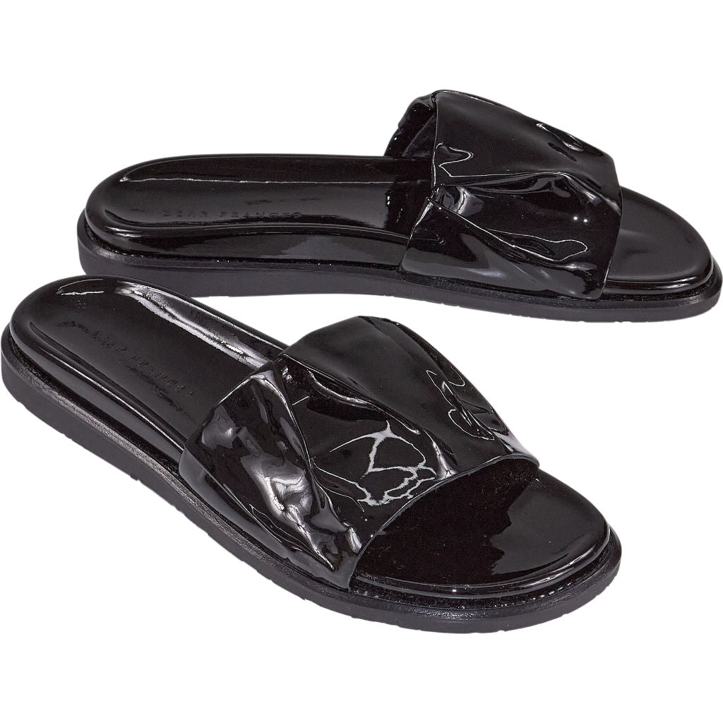 Dear Frances Black Slide Sandals