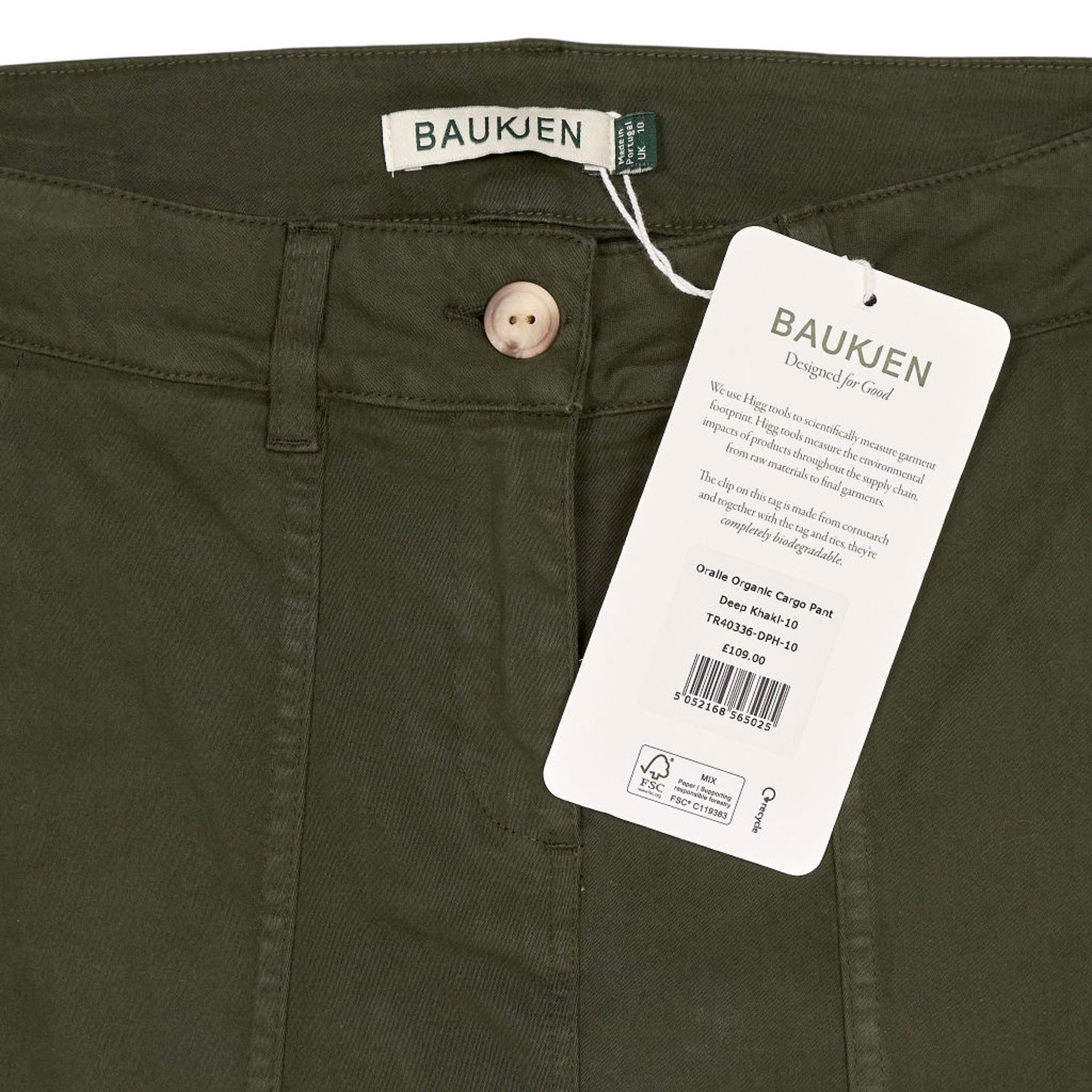 Baukjen Khaki Oralle Organic Cargo Pants