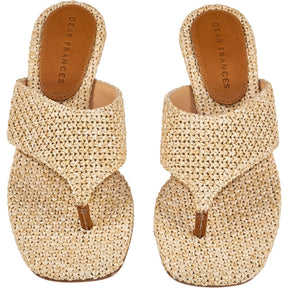 Dear Frances Beige Woven Sandals