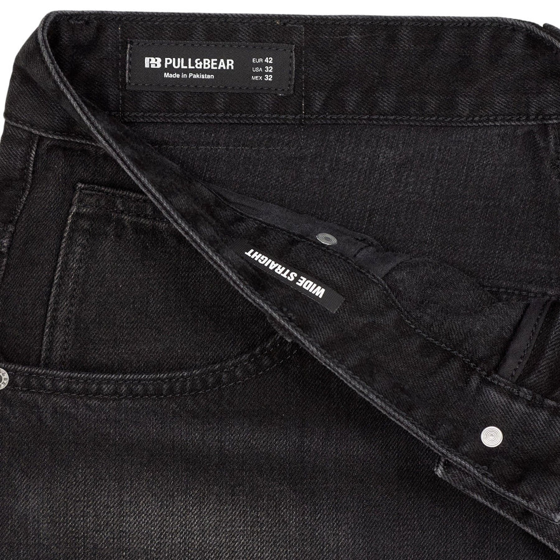 Pull & Bear Black Wide Straight Jeans