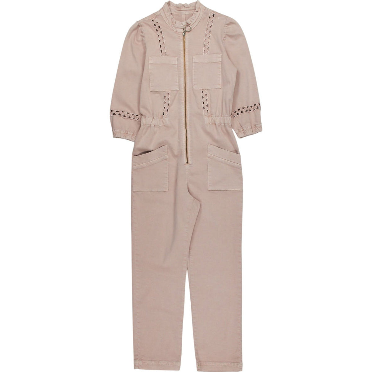 WYSE Pink Lace Jumpsuit with Pockets
