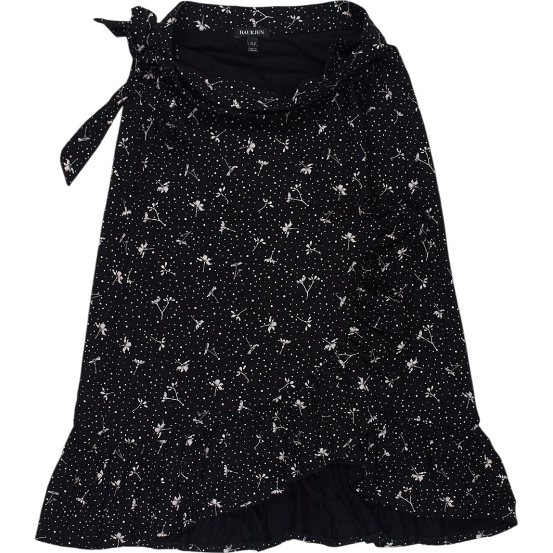 Baukjen Black Floral Wrap Skirt