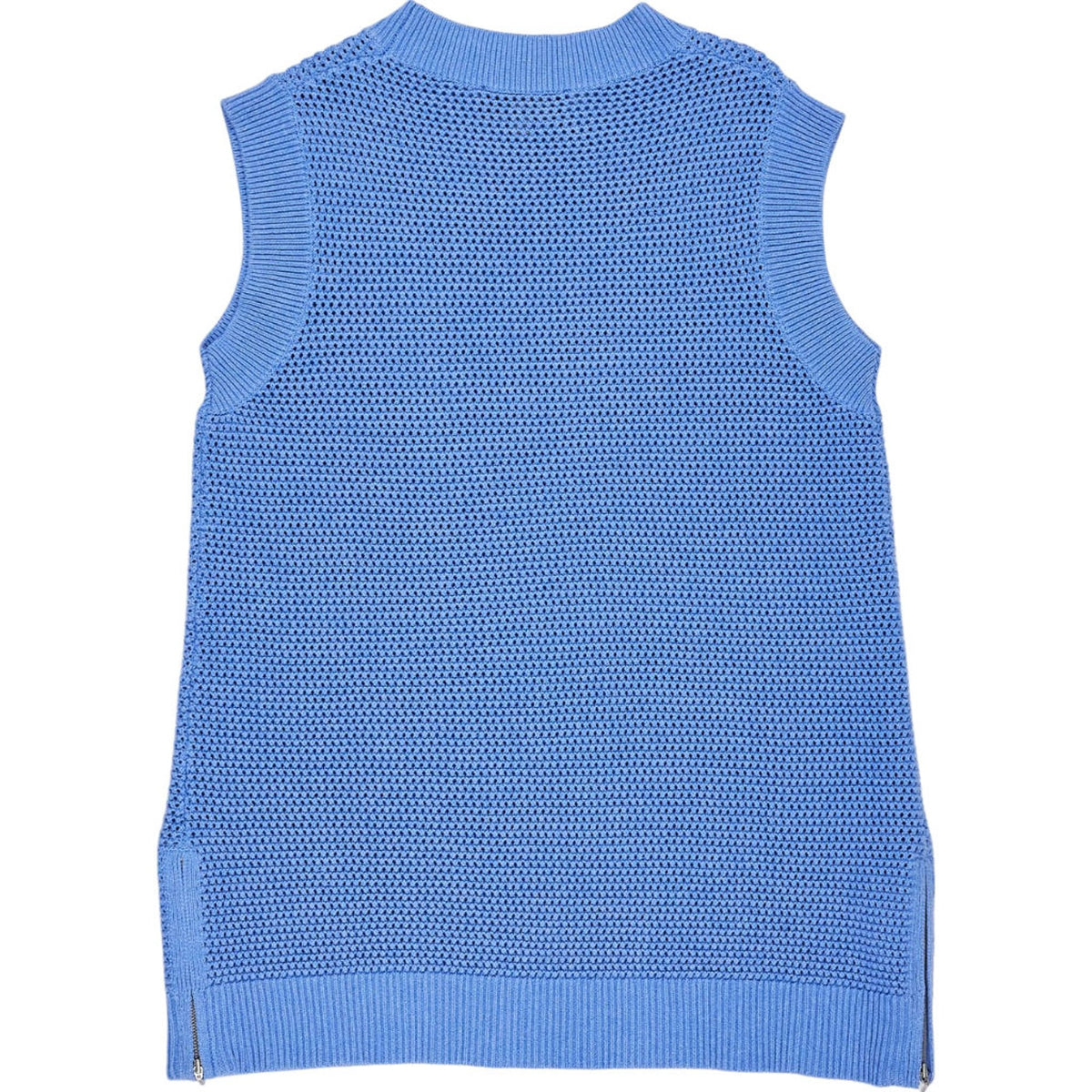 Wyse Blue Sleeveless Knit Top S