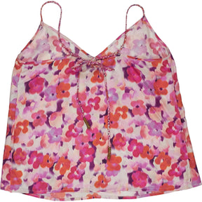 Paloma Blue Pink Orange Floral Silk Camisole Top