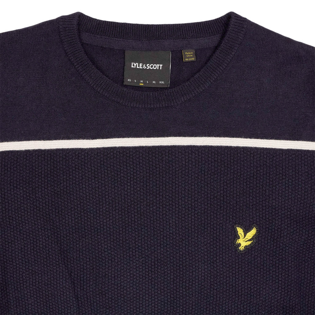 Lyle & Scott Navy Striped Jumper