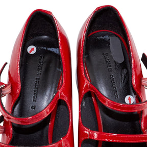 Pull&Bear Red Block Heel Mary Jane Shoes