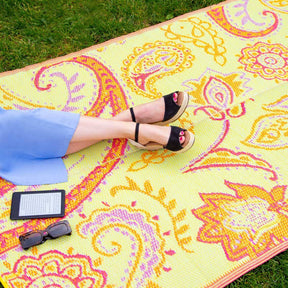 Boho Paisley Print Outdoor Rug