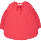 NRBY Red Crinkle Cotton Blouse