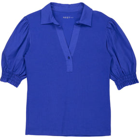 NRBY Blue Puff Sleeve Top