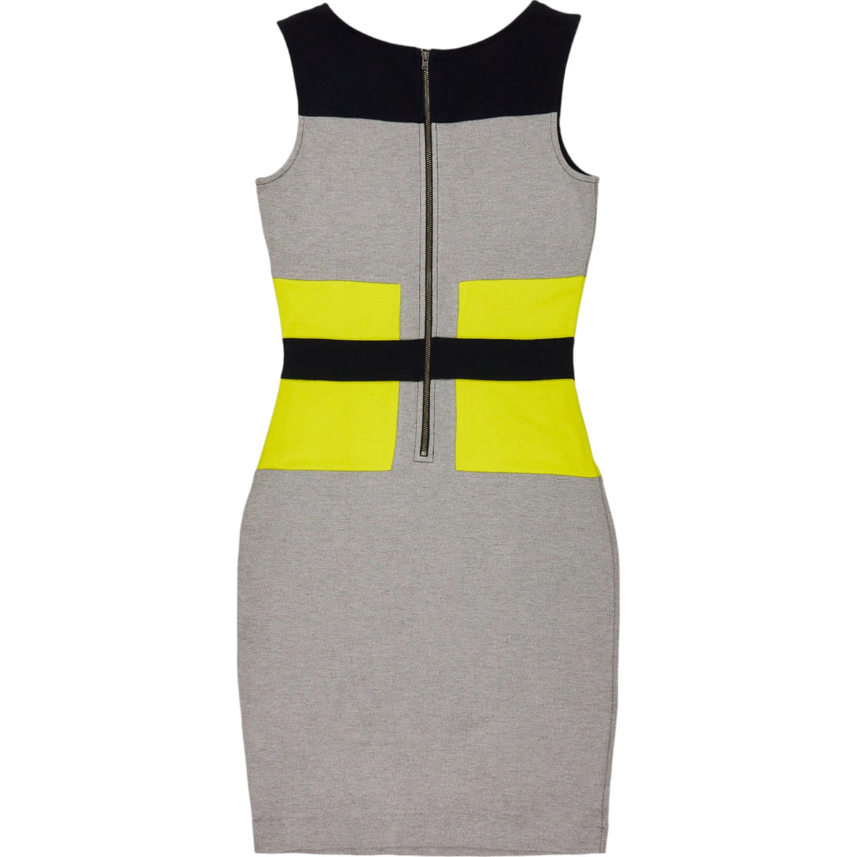 French Connection Grey Yellow Colourblock Dress