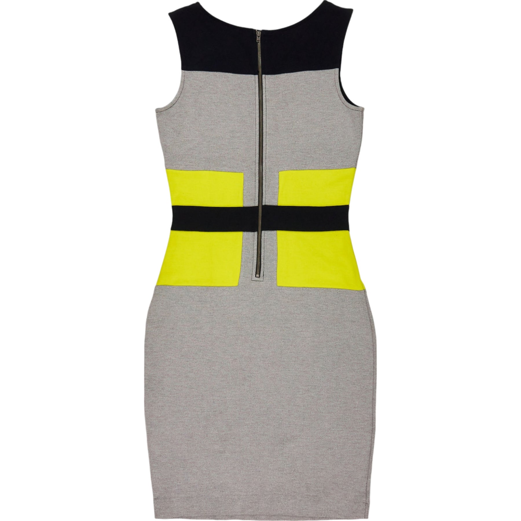 French Connection Grey Yellow Colourblock Dress