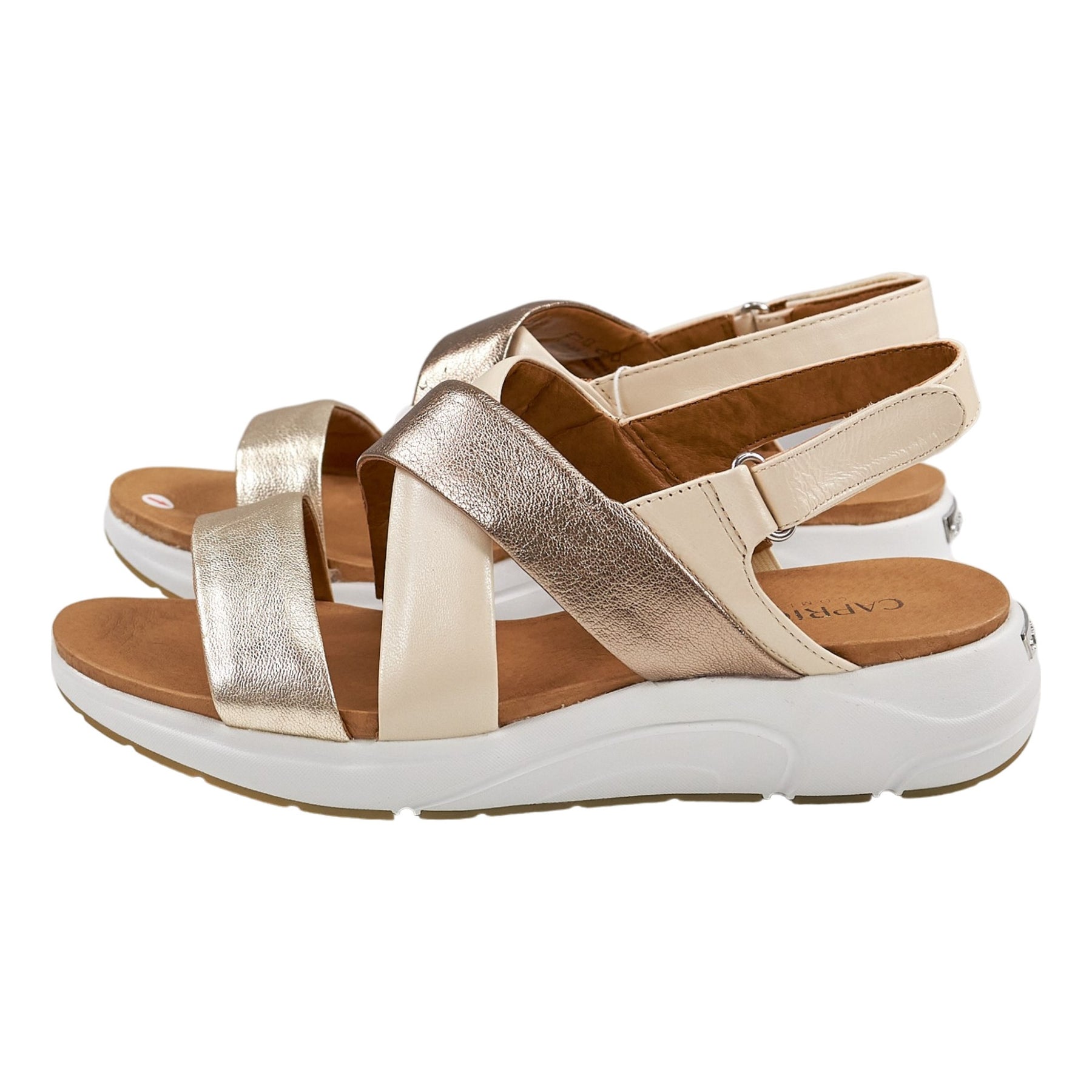 Caprice Platino Comb Leather Sandals