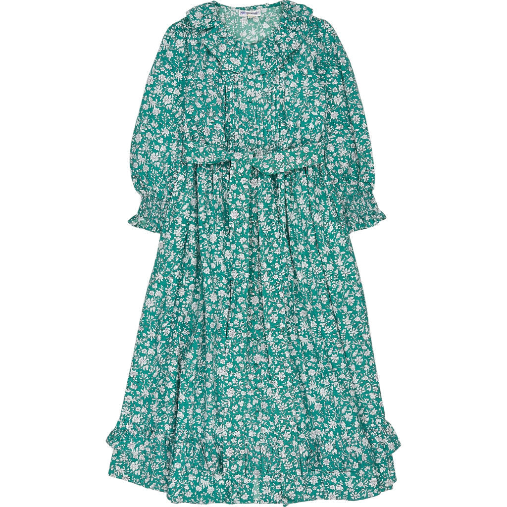 Pink City Prints Green Floral Dress