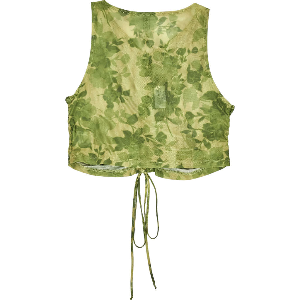 Motel Green Blurred Floral Lasa Vest