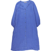 NRBY Blue Linen Button Dress S