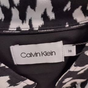 Calvin Klein Black White Bold Leopard Dress