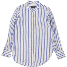 Wyse Blue White Striped Linen Shirt