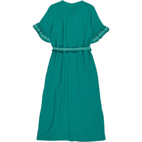 NRBY Green Embroidered Belted Dress