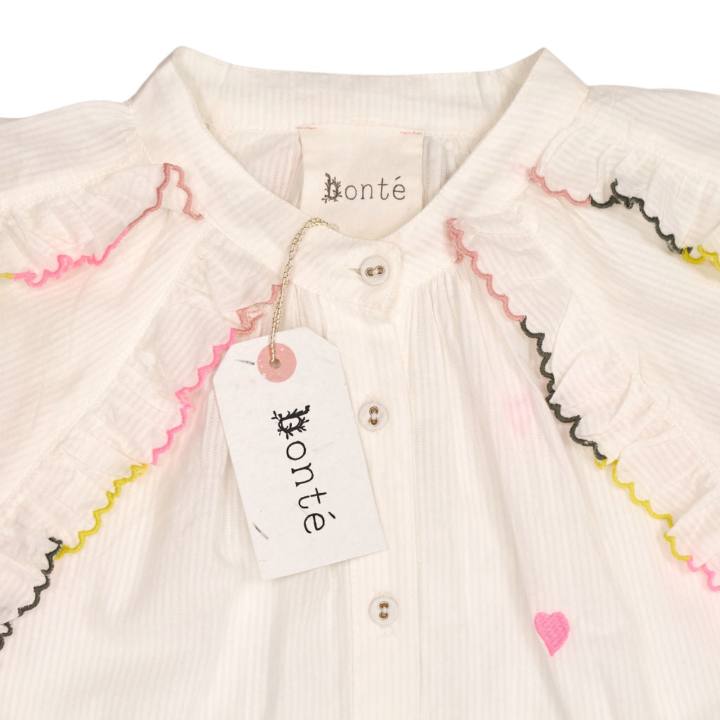Bonte White Multi Ruffle Alice Shirt