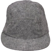 Folk Soft Black Linen Twill 5 Panel Cap