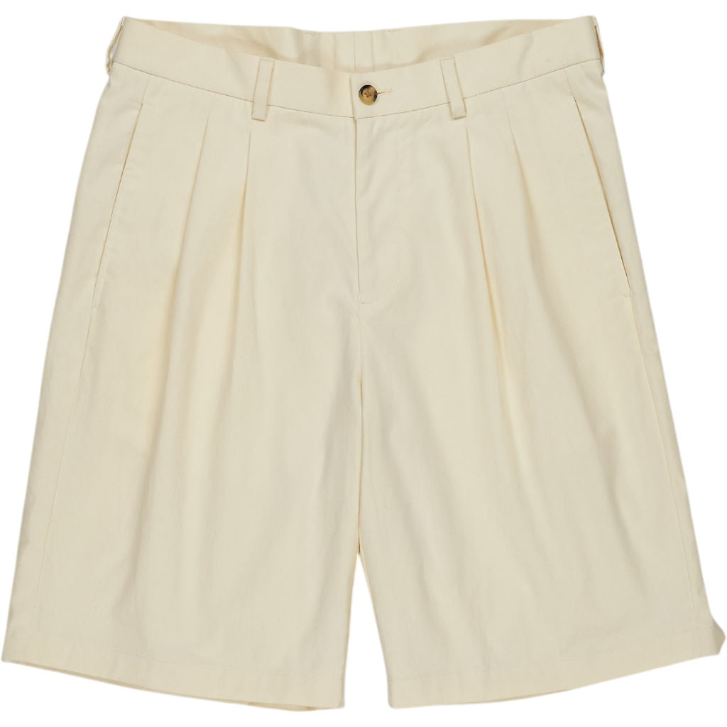 P Johnson Cream Pleated Shorts