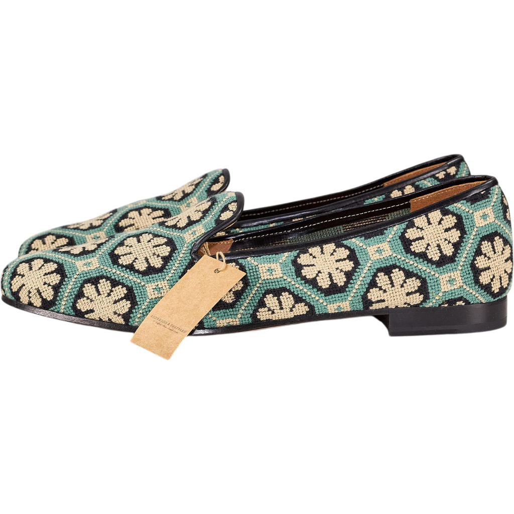 Stubbs & Wootton Turquoise Mosaic Slippers