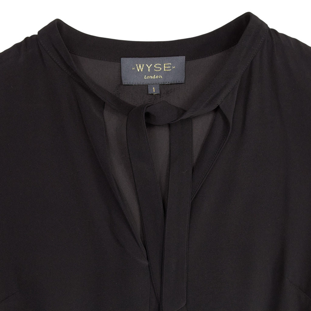 Wyse London Black Phoebe Satin Dress