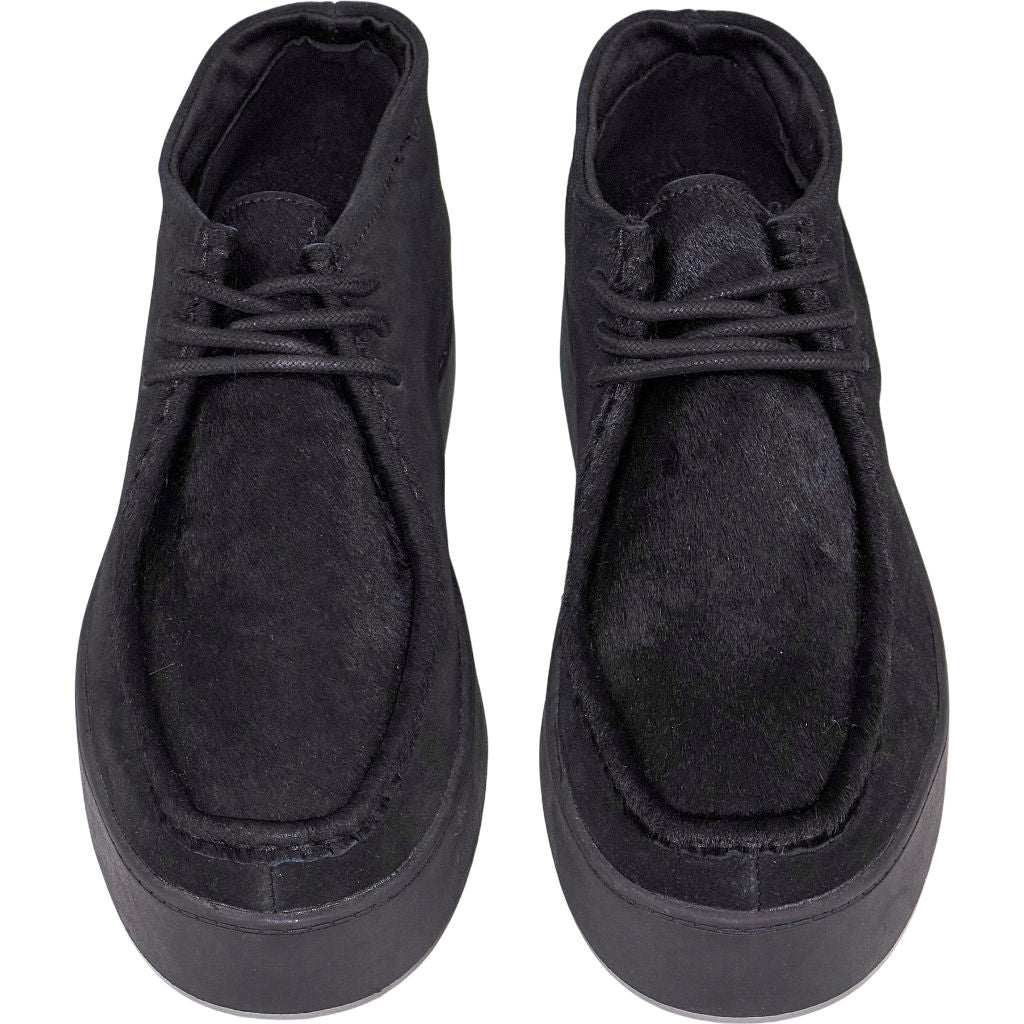 Pull & Bear Black Pony Hair Suede Wallabee Boots