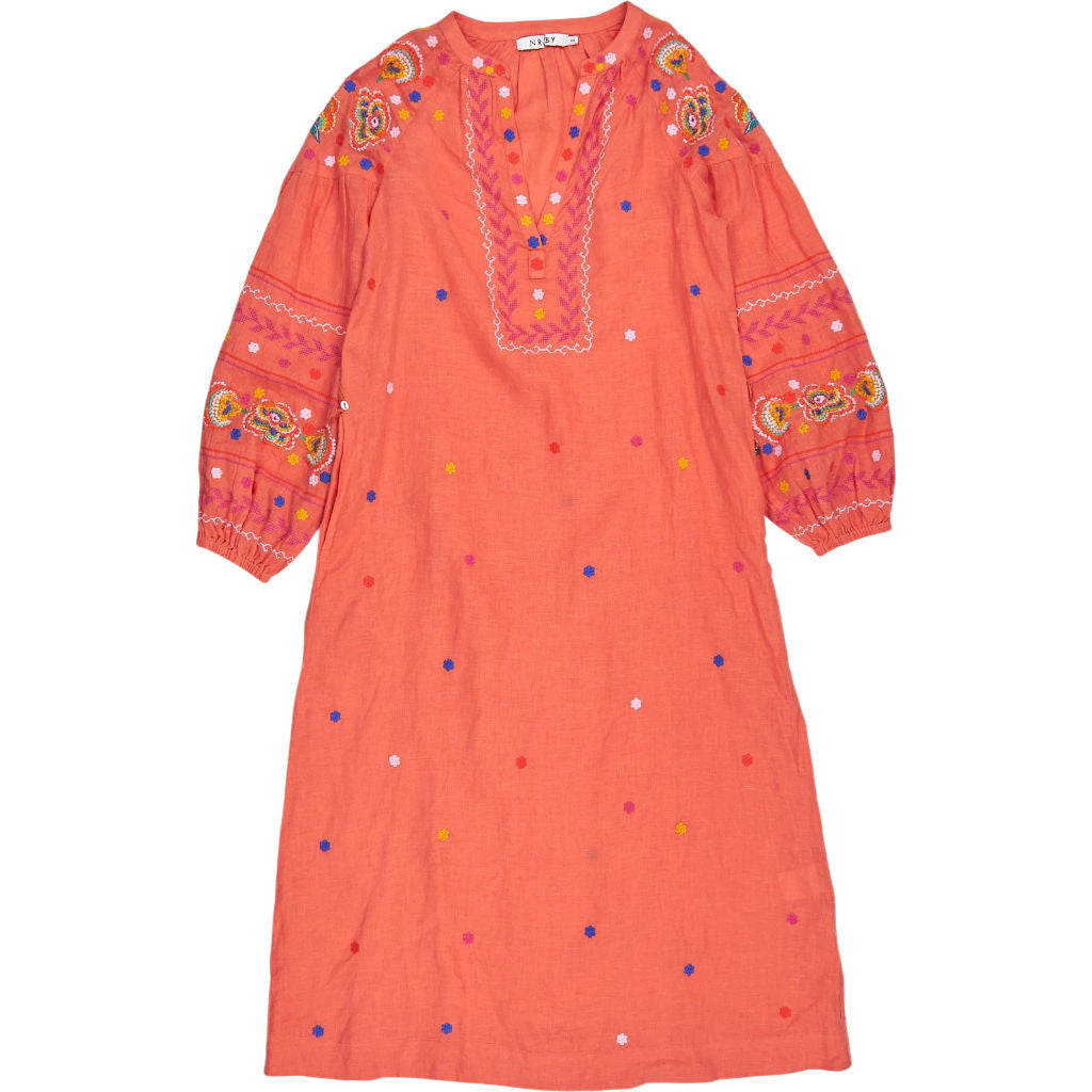 NRBY Orange Embroidered Dress