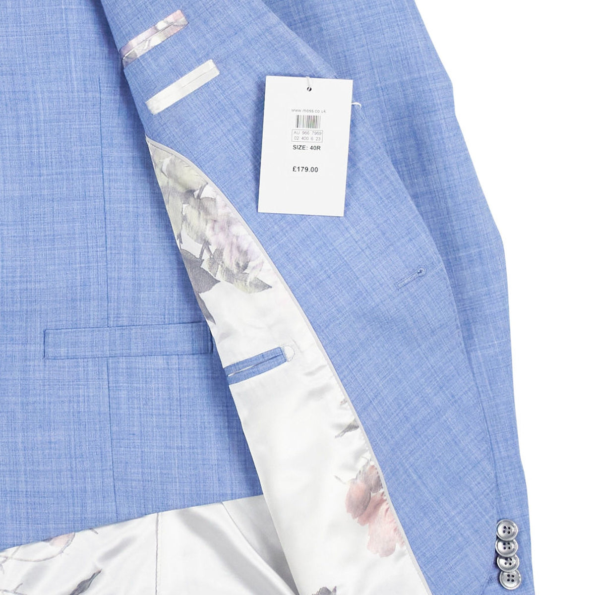 French Connection Blue 3 Piece Suit  40R/34R