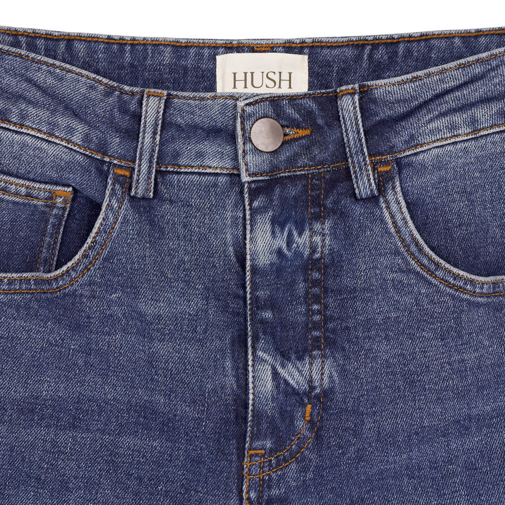 Hush Blue Rowan Straight Crop Jeans