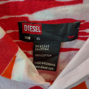Diesel Red Orange Floral Cotton Shirt