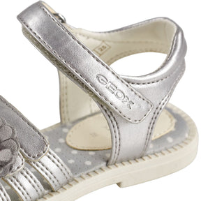 Geox Silver J.Karly Sandals Floral Accents