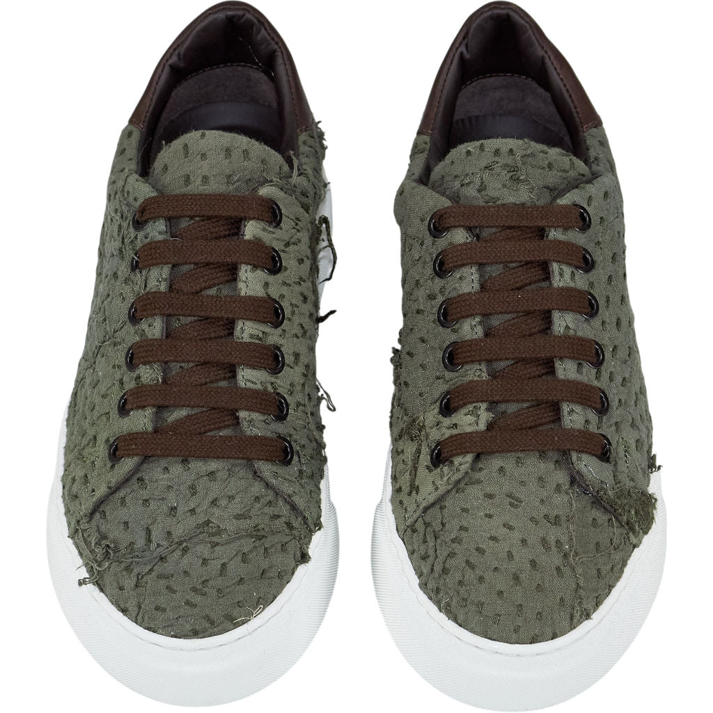 By Walid Military Green 19th C Piano Shawl Trainers