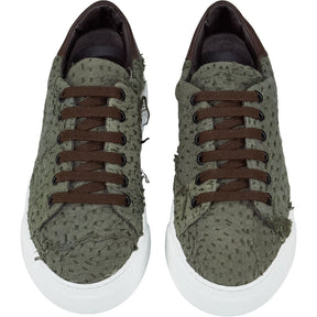 By Walid Military Green 19th C Piano Shawl Trainers