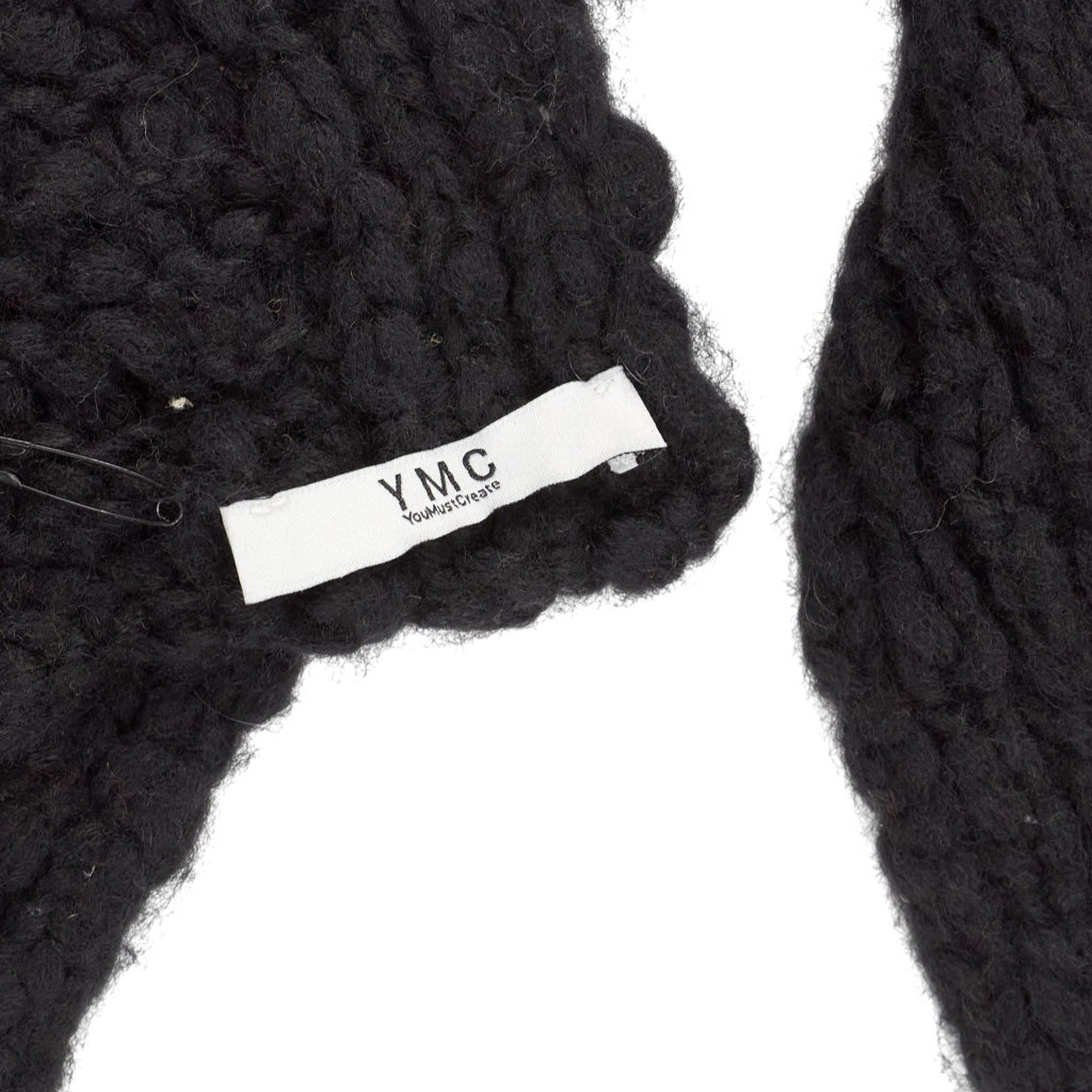 YMC Black Knit Scarf