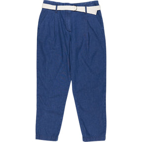 Hush Light Blue Pleat Waist Chambray Trousers