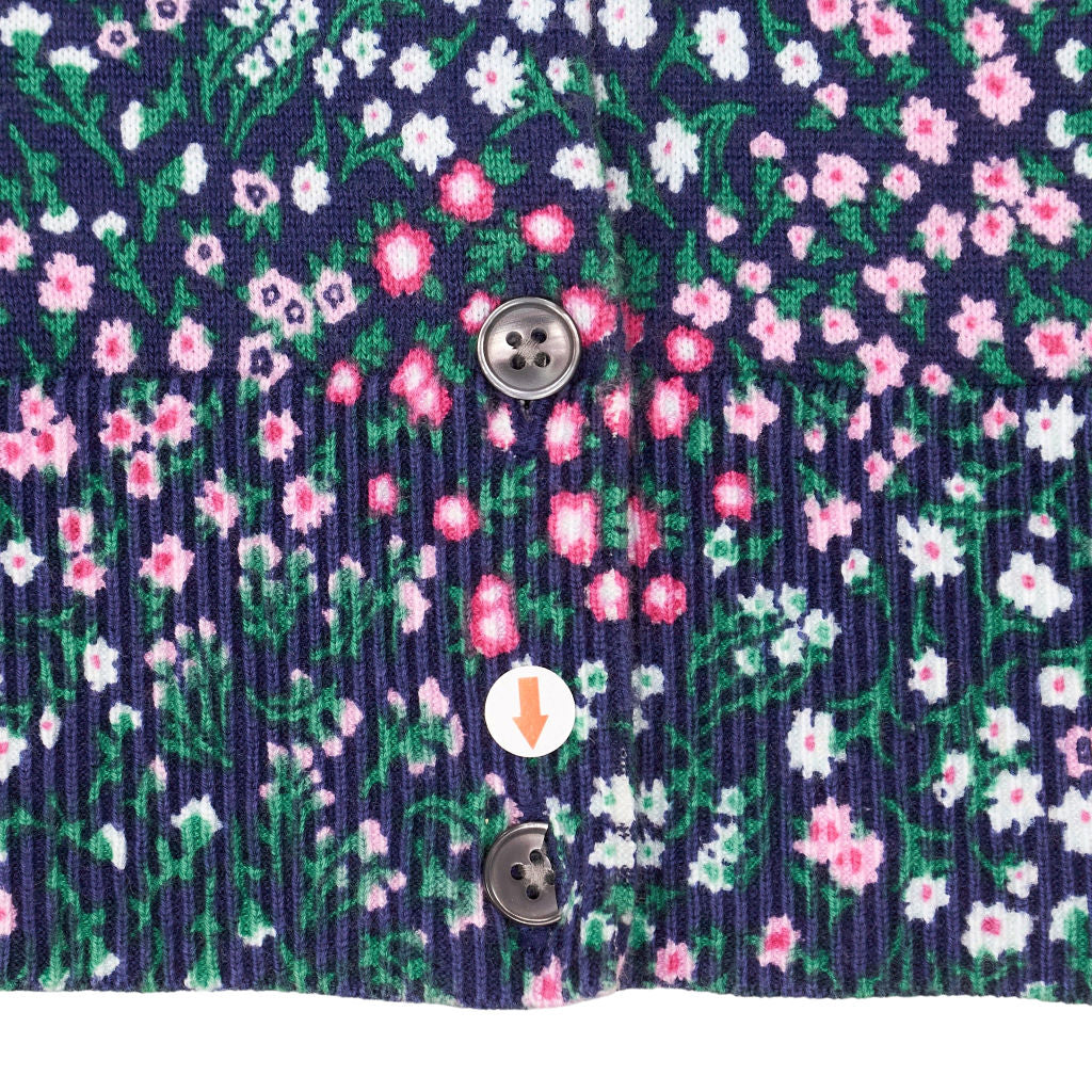 Lands' End Floral Buttoned Cardigan