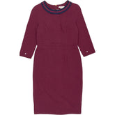 Boden Burgundy Pleated Collar Dress