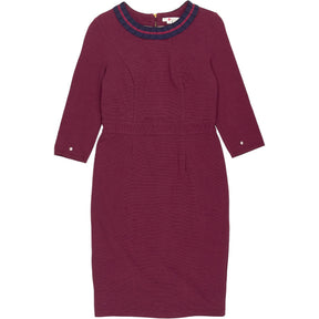 Boden Burgundy Pleated Collar Dress