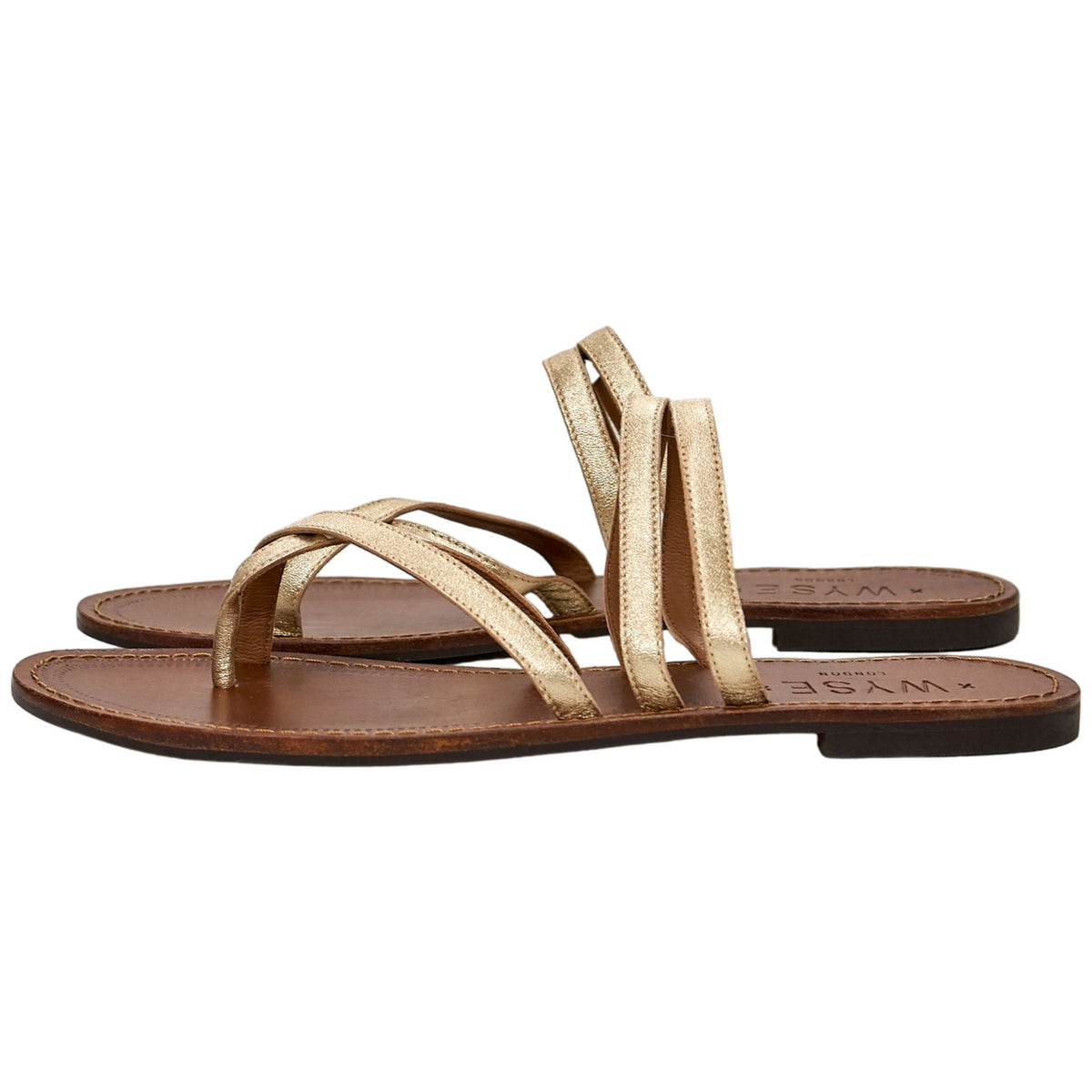 Wyse Platina Gold Flats Sandals