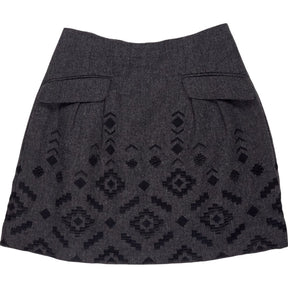 Nanette Lepore Grey Embroidered Skirt