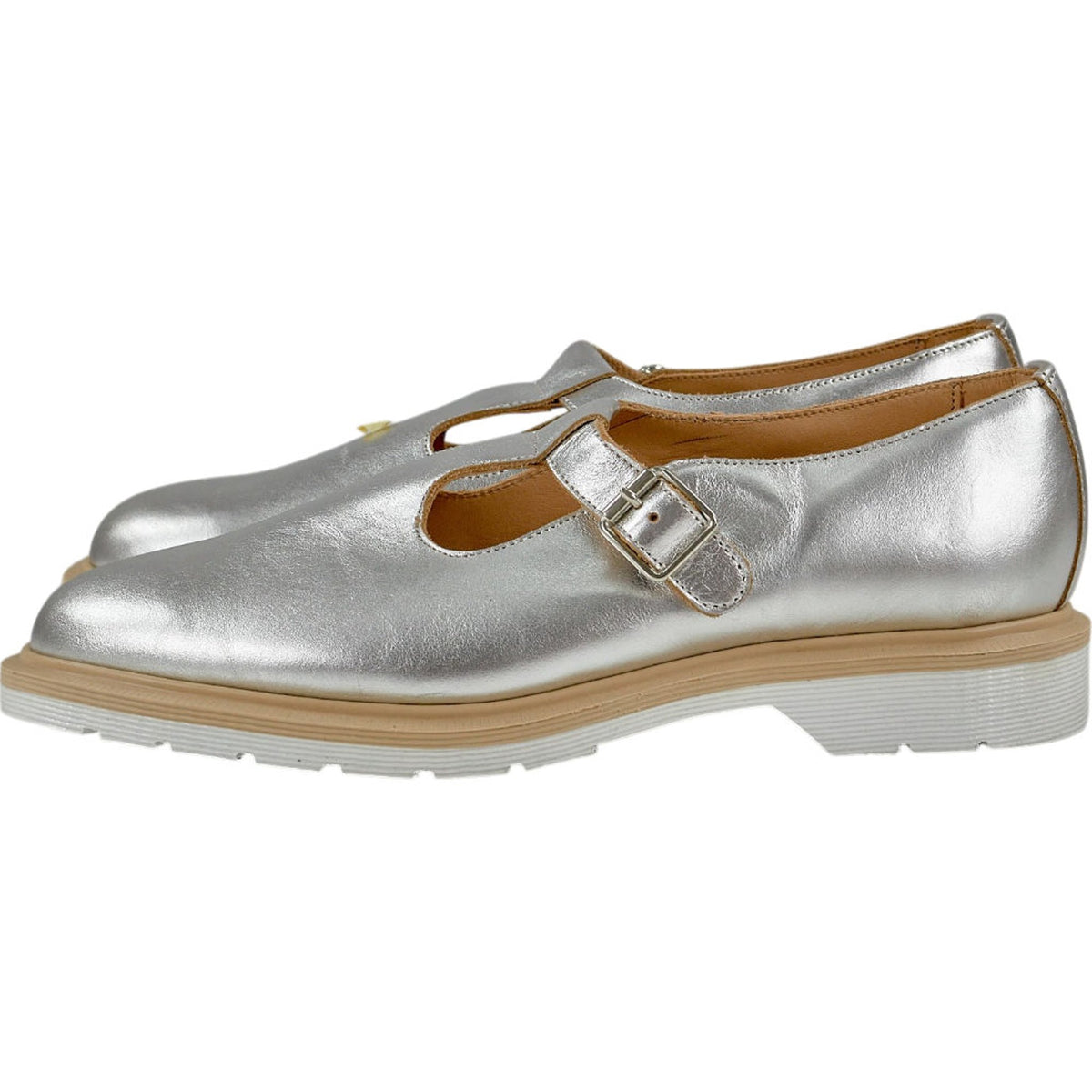 YMC Solovair Silver Leather Buckle Shoes