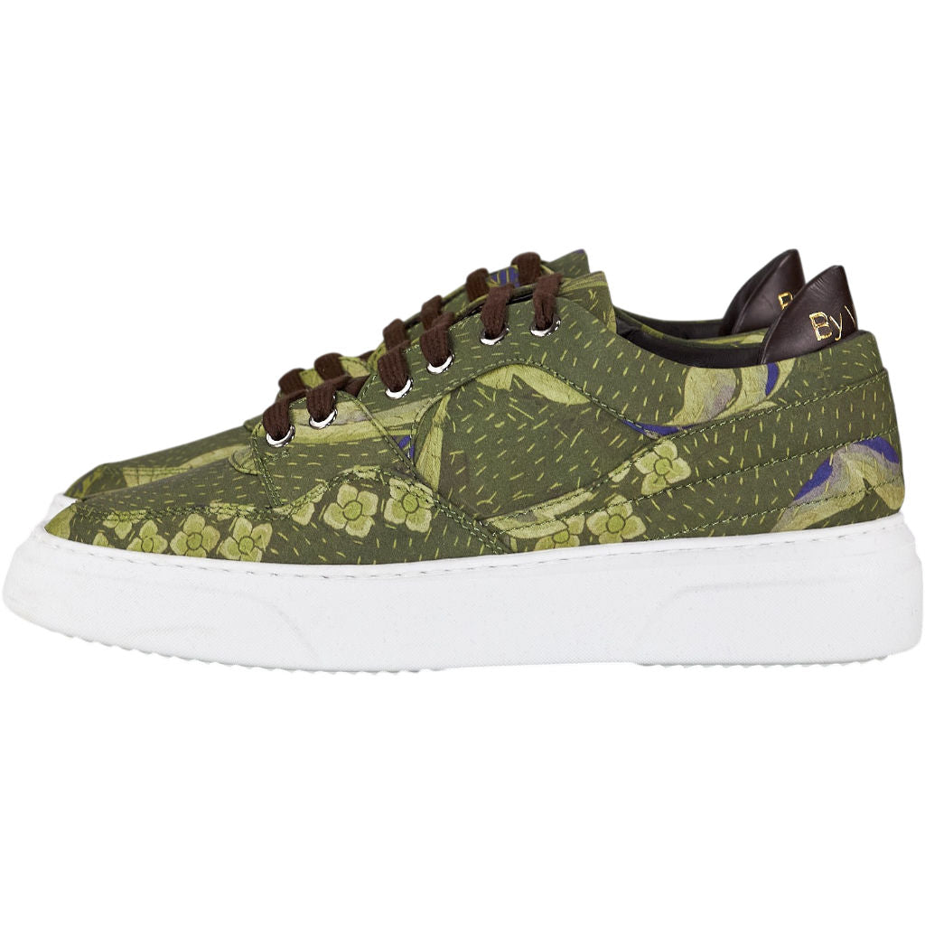 By Walid Green Raw Silk Trainers