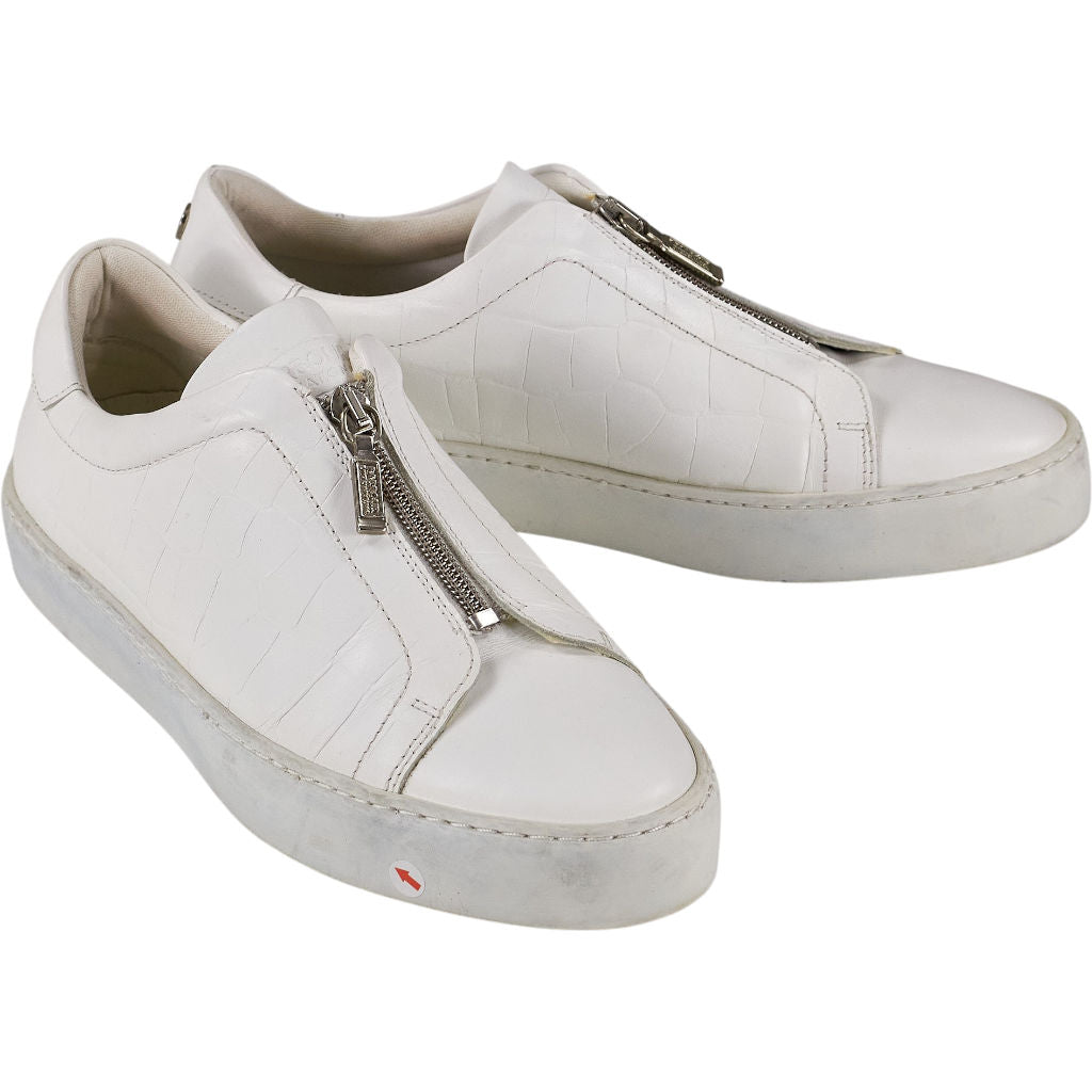 Barbour White Zip Trainers