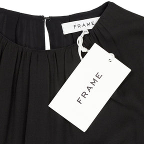 Frame Black Shirred Cuff Blouse S/P