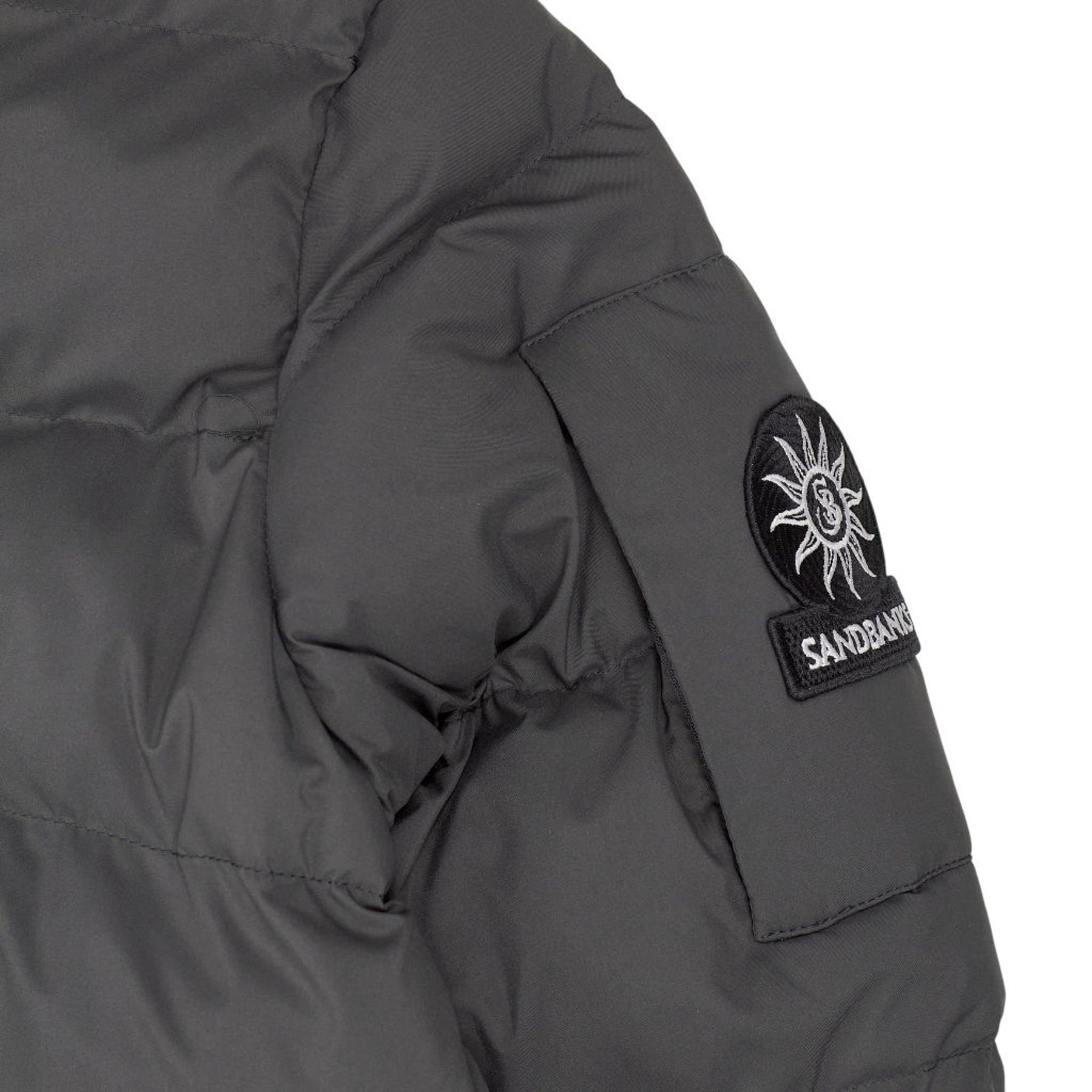 Sandbanks Charcoal Printed Puffer Jacket